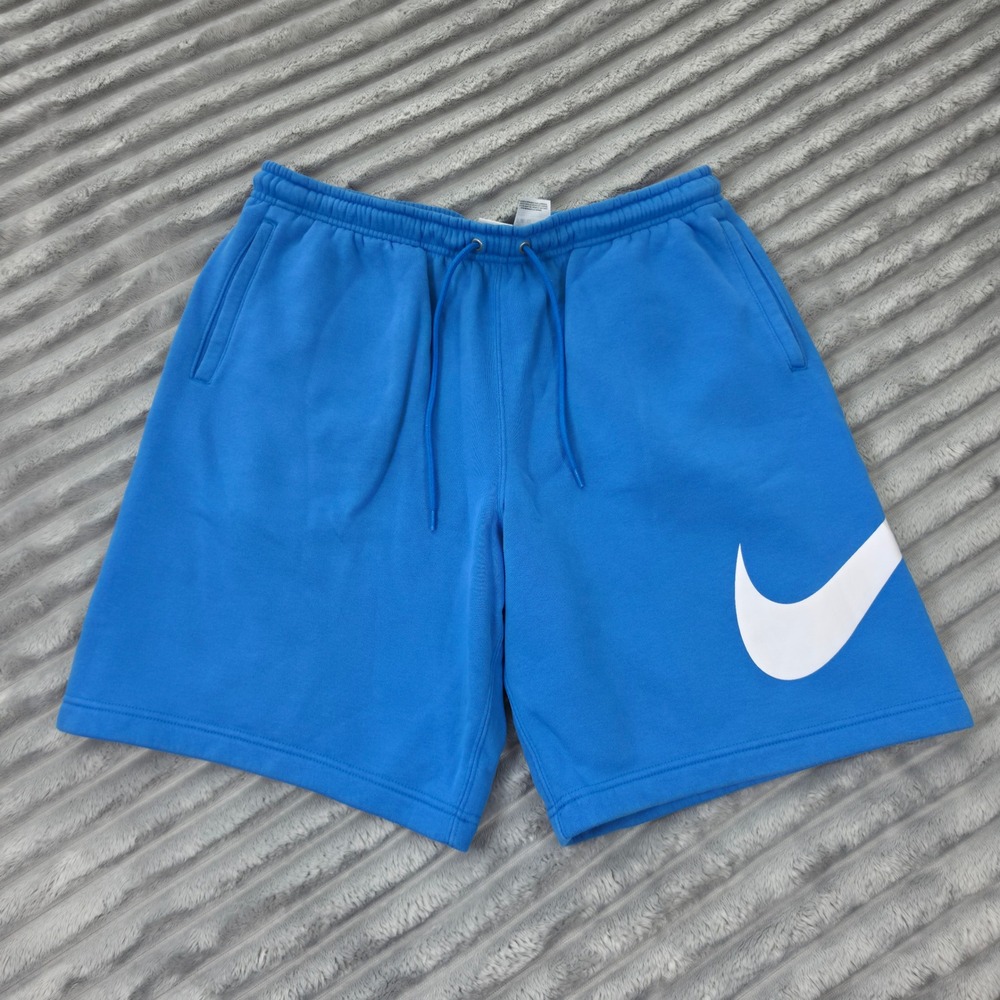 Nike Sportswear Men Blue Fleece Big Swoosh Shorts FN3906-435 Size Large